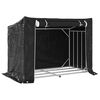 vidaxL Firewood Rack with Rain Cover 59.4"x31.7"x43.5" Galvanized Steel