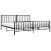 vidaXL Bed Frame Black Powder-Coated Steel 78.7 x 78.7 in Bed Frame