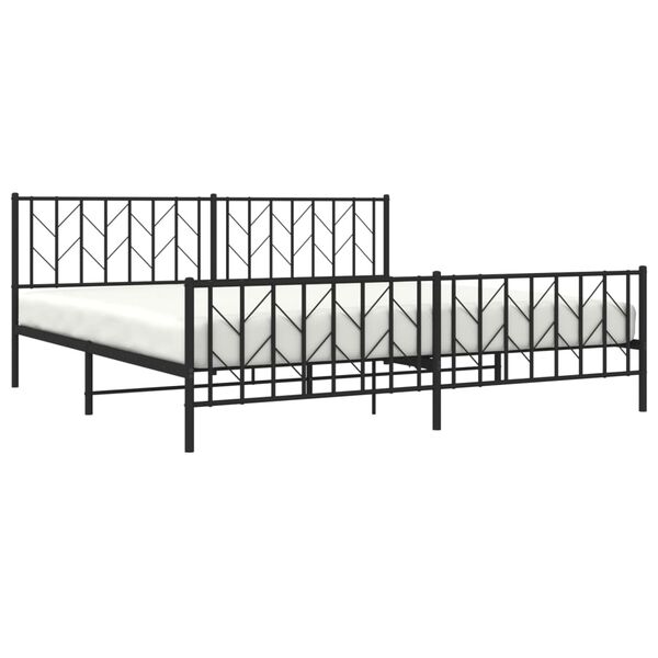vidaXL Bed Frame Black Powder-Coated Steel 78.7 x 78.7 in Bed Frame