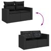 vidaXL Garden Sofa Set Black PE Rattan Large Garden Sofa Set