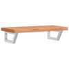 vidaXL Basin Shelf Beech Wood with White Bracket Solid beech wood, Steel