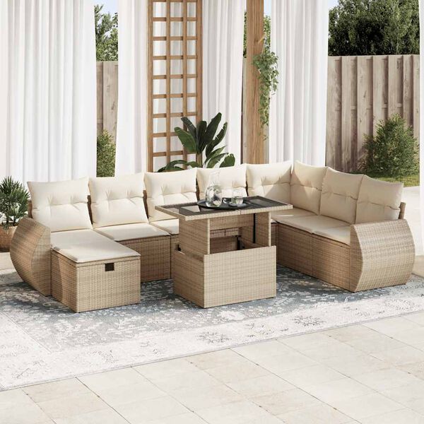 vidaXL Garden Sofa Set Beige