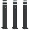vidaXL Outdoor Floor Lamp Set of 3 Black