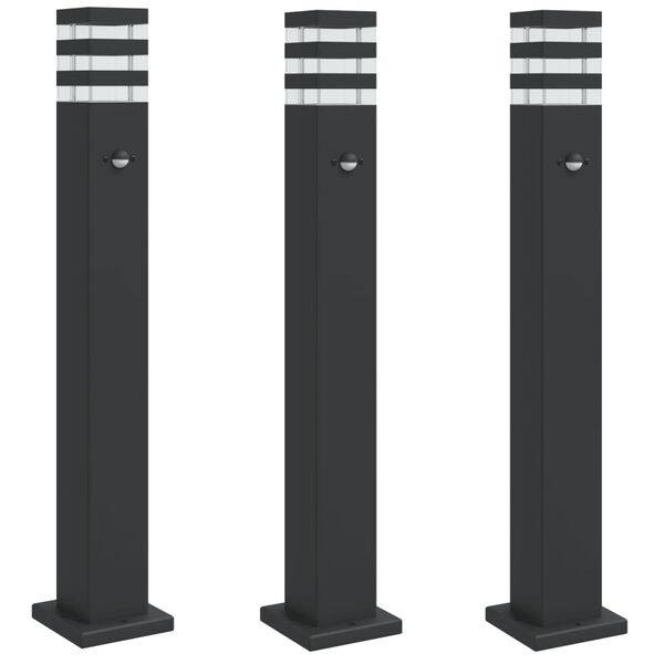 vidaXL Outdoor Floor Lamp Set of 3 Black