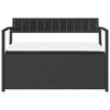 vidaXL Garden Storage Bench Black PE rattan, powder-coated steel, plywood
