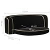 vidaXL Foldable Dog Sofa Black 28.7"x26.4"x10.2" Plush Washable Cushion