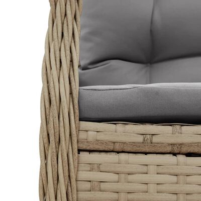 Close-up of woven rattan texture and grey cushion