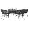 vidaXL Garden Dining Set Black, Dark Grey