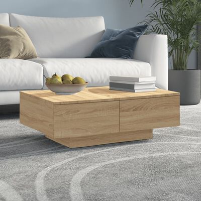 vidaXL Coffee Table Sonoma Oak 35.4"x23.6"x12.2" Engineered Wood