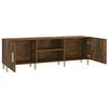 vidaXL TV Cabinet Smoked Oak Engineered Wood, Solid Eucalyptus Wood Medium