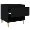 vidaXL Bedside Table Set of 2 Black Engineered wood, solid eucalyptus wood