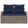 vidaXL Garden Sofa Gray 124 x 62 x 85 cm poly rattan