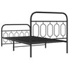 vidaXL Bed Frame Black Steel Single Black Bed Frame Rectangular