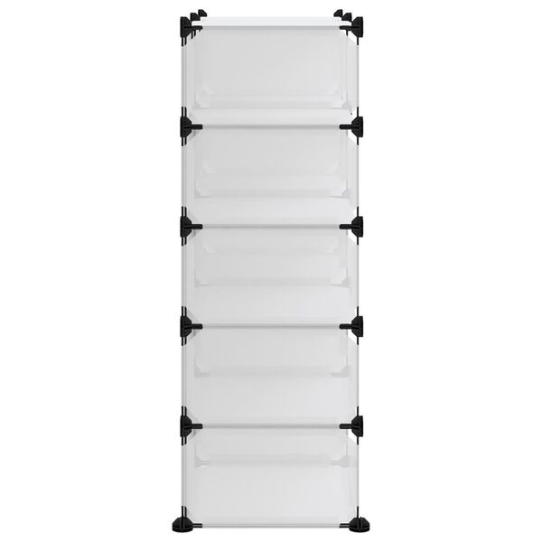 vidaXL Shoe Rack Transparent Polypropylene Medium Collapsible