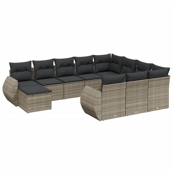 vidaXL Garden Sofa Set Grey
