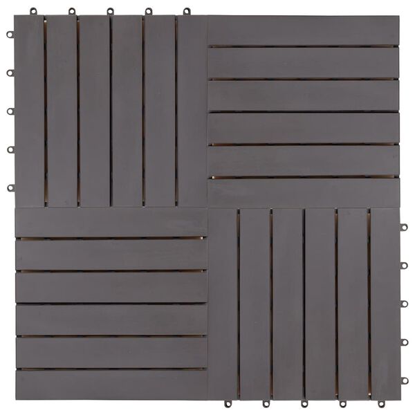 vidaXL Decking Tiles 20 pcs Gray Wash 11.8"x11.8" Solid Acacia Wood