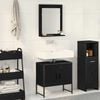vidaXL Bathroom Furniture Set Wall-mounted 2 pcs Black Engineered wood
