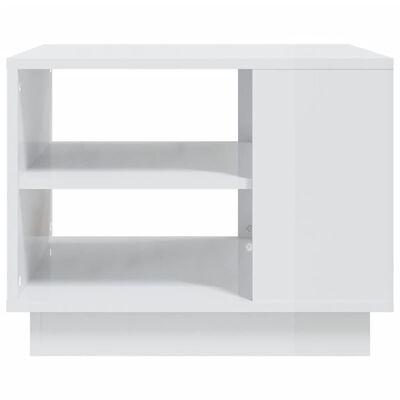 vidaXL Coffee Table High Gloss White 21.7"x21.7"x16.9" Engineered Wood