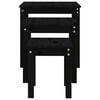 vidaXL Nesting Table Black Solid pine wood Set of 3 Stackable