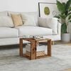 vidaXL Coffee Table Old Wood Engineered Wood 15.7 x 15.7 x 11.8 in