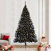 vidaXL Artificial Pre-lit Christmas Tree Black 94.49 in PVC