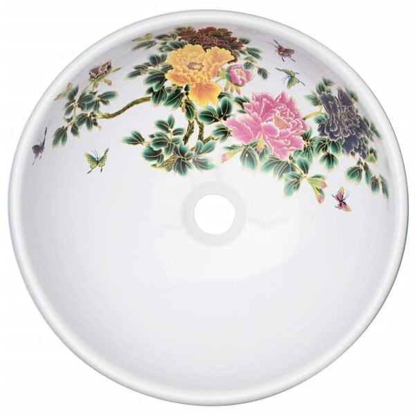vidaXL Countertop Basin Multicolour Round Φ16.1x5.5" Ceramic