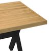 vidaXL Dining Table Natural Top, Black Legs Solid Pine Wood 70.9 x 35.4 in