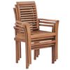 vidaXL Dining Chair Set of 2 Brown Solid Teak wood Standard Durable