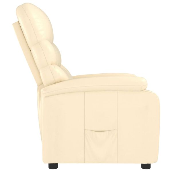 vidaXL Recliner Cream Faux Leather