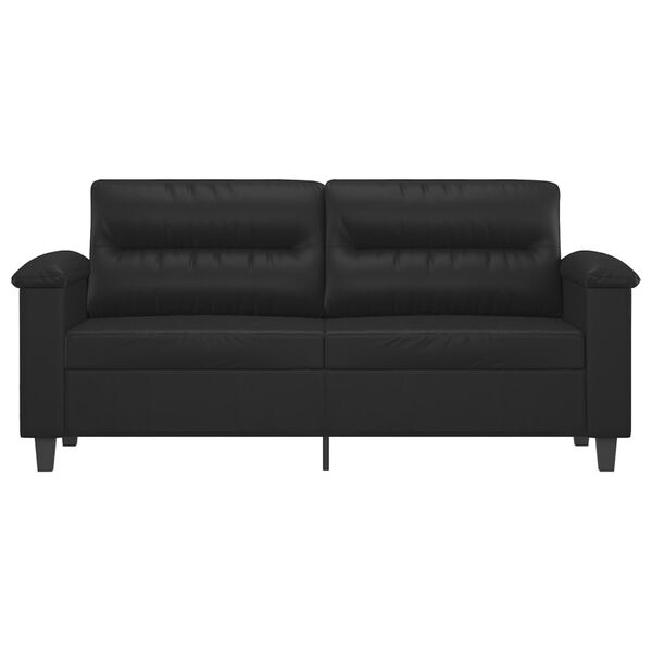 vidaXL 2-seater Sofa Black Faux leather, metal, foam Medium Durable