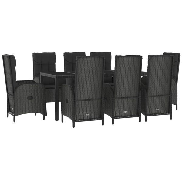 vidaXL Garden Dining Set Black
