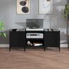 vidaXL Record Cabinet Black Engineered wood, metal Medium Record Cabinet