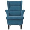 vidaXL Armchair Blue Velvet, Plywood Standard Armchair Rectangular