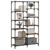 vidaXL Bookshelf Smoked oak Engineered wood, iron 39.4 x 12.6 x 67.0 in