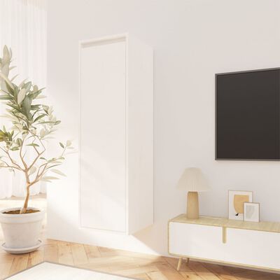 vidaXL Wall Cabinet White 11.8"x11.8"x39.4" Solid Pinewood
