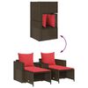 vidaXL 5 Piece Patio Sofa Set with Cushions Stackable Brown Poly Rattan