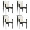 vidaXL Garden Dining Set Black Poly Rattan 5 Piece Garden Dining Set