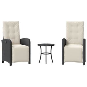 vidaXL Bistro Set Black and Cream White