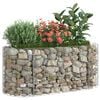 vidaXL Gabion Raised Bed Silver Galvanized iron 47.2 x 19.7 x 19.7 in
