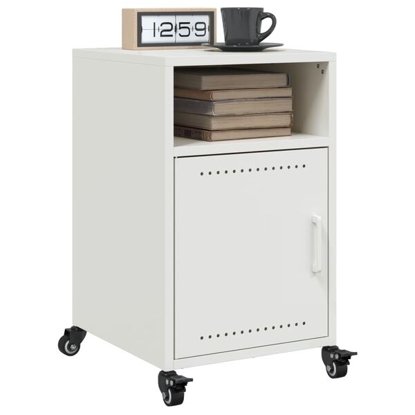 vidaXL Bedside Cabinet Set of 2 White Cold-rolled steel Standard