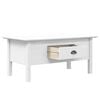 vidaXL Coffee Table White Solid Pine Wood, Engineered Wood, Metal