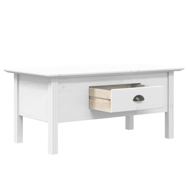 vidaXL Coffee Table White Solid Pine Wood, Engineered Wood, Metal