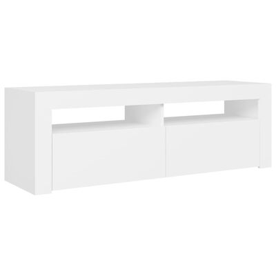vidaXL TV Stand with LED Lights White 47.2"x13.8"x15.7"