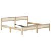 vidaXL Bed Frame Natural wood Solid mango wood, cotton Full Hardwood