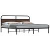vidaXL Bed Frame Brown Oak Steel Double Bed Frame Rectangular