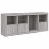 vidaXL Sideboard Grey Sonoma Engineered wood, Glass 64 x 14.6 x 26.4 in