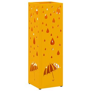 vidaXL Umbrella Stand Mustard 15.5 x 15.5 x 49 cm Metal
