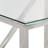 vidaXL Console Table Silver Stainless steel, toughened glass Medium