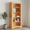 vidaXL Bookcase Brown Solid waxed pinewood 31.5 x 15.7 x 66.9 in