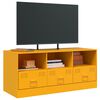 vidaXL TV Cabinet Mustard Yellow Cold-rolled Steel TV Cabinet